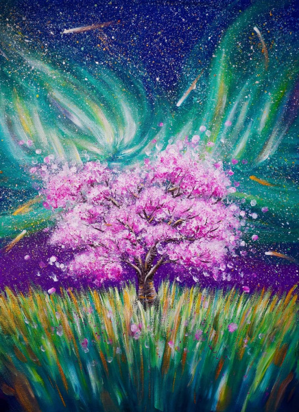Sakura s polární září